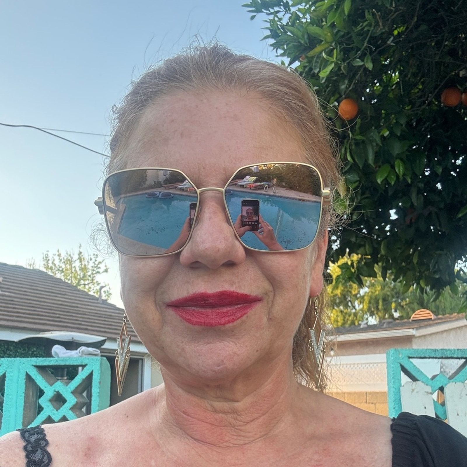 Versace Versace Women’s Gold Frame Sunglasses with Mirror Lenses Size ONE SIZE - 10 Thumbnail