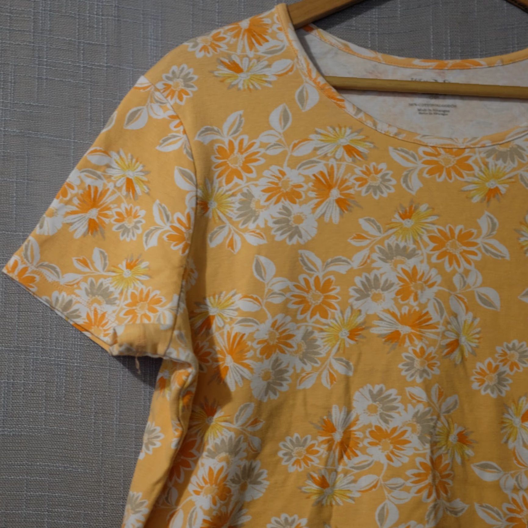 Vintage White Stag T-Shirt Floral 100% Cotton Orange Women's XXL Nwot! #H82-22 Size XXL / US 16-18 / IT 52-54 - 2 Thumbnail