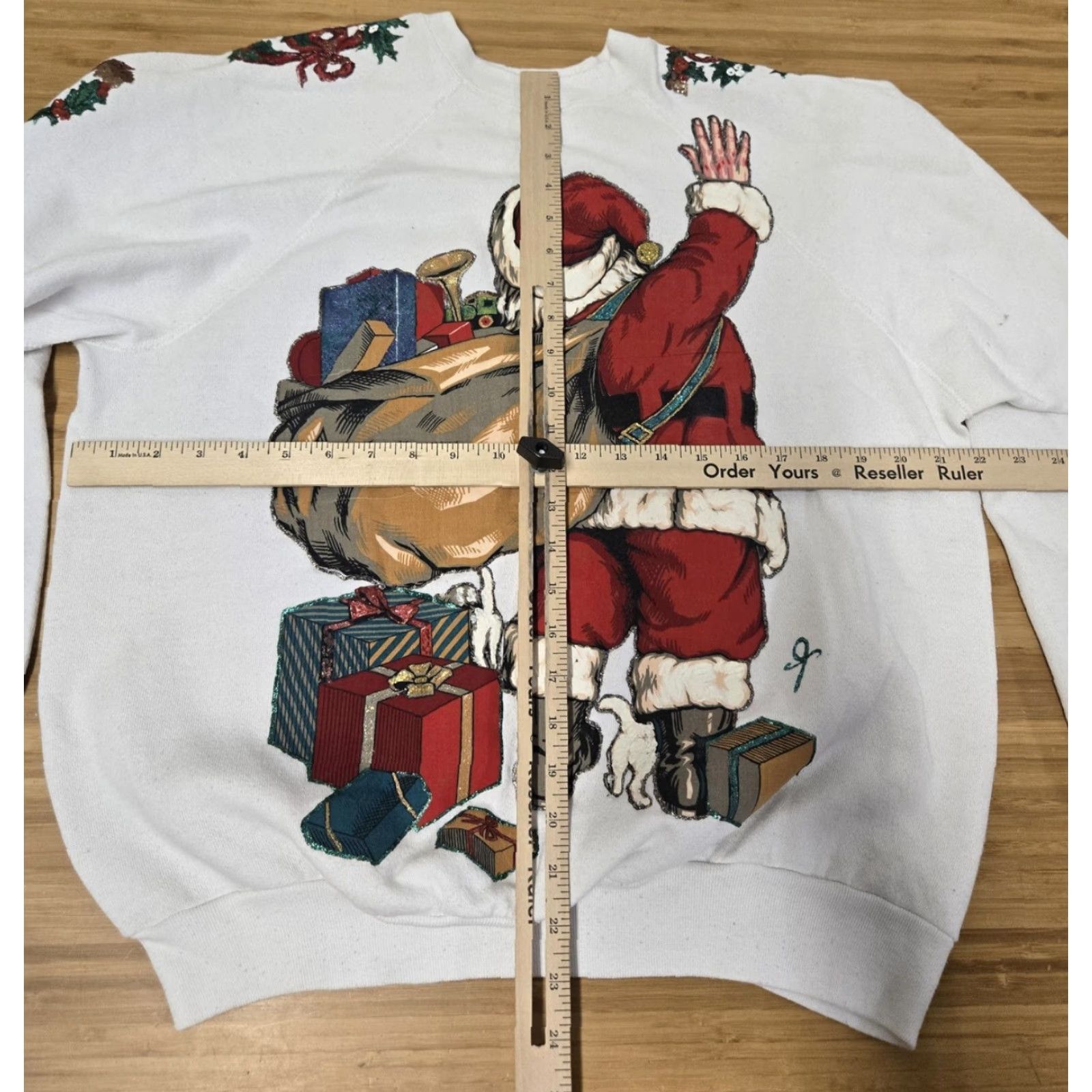 Tultex VINTAGE Tultex Sweatshirt Mens XL White Santa Claus Graphic 90s Christmas Pullover Holiday Happy Size US XL / EU 56 / 4 - 8 Thumbnail
