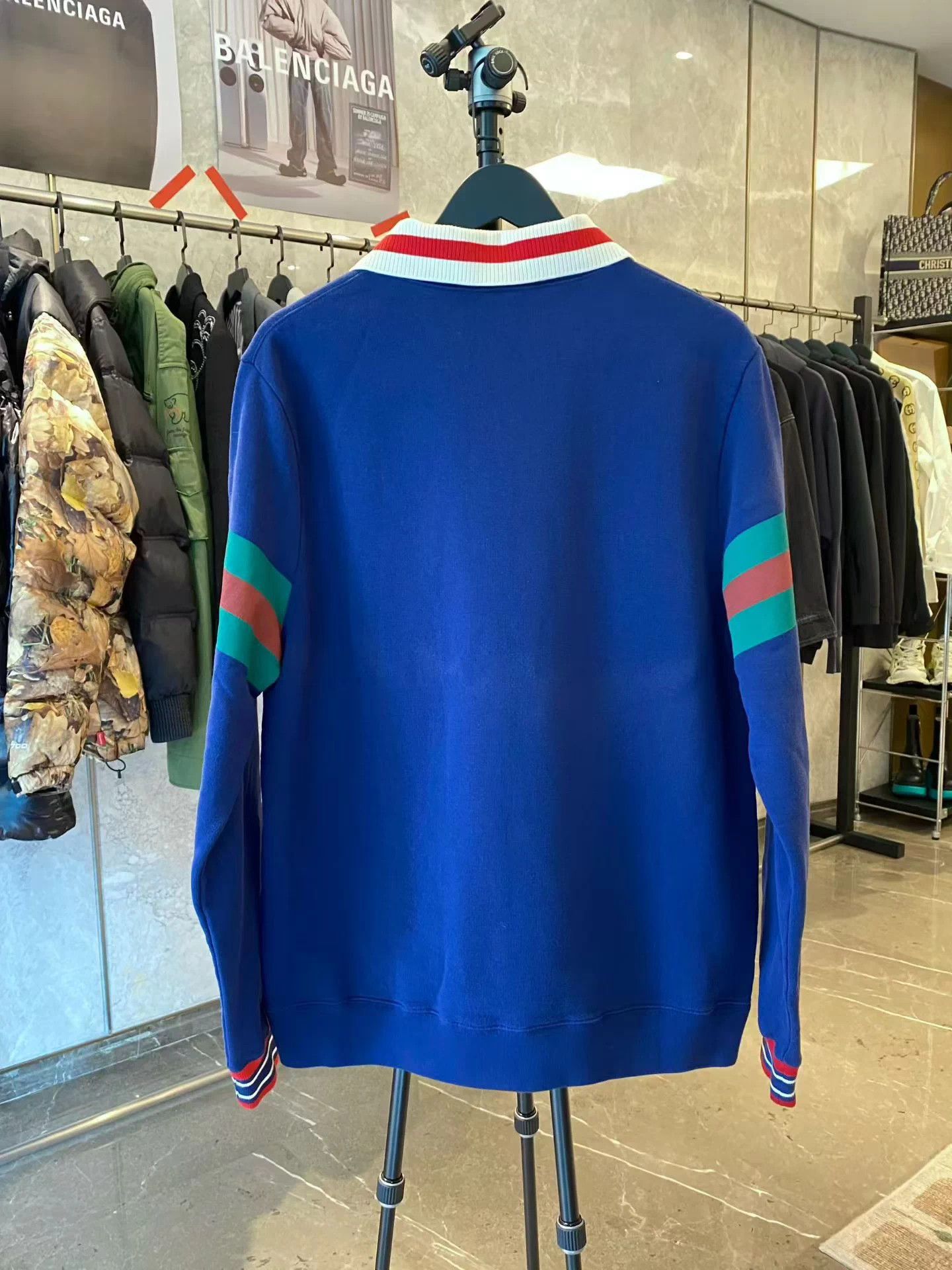 Gucci Gucci blue striped long sleeve polo M 99 new Size US M / EU 48-50 / 2 - 3 Thumbnail