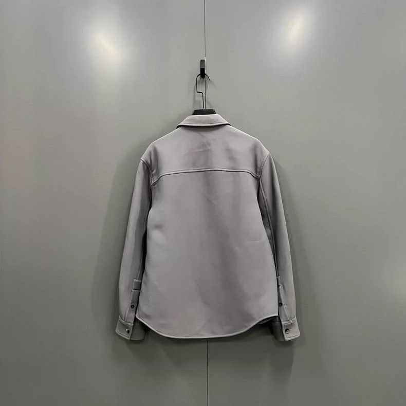 Loewe LOEWE Gray logo embroidered shirt jacket Size US S / EU 44-46 / 1 - 2 Thumbnail