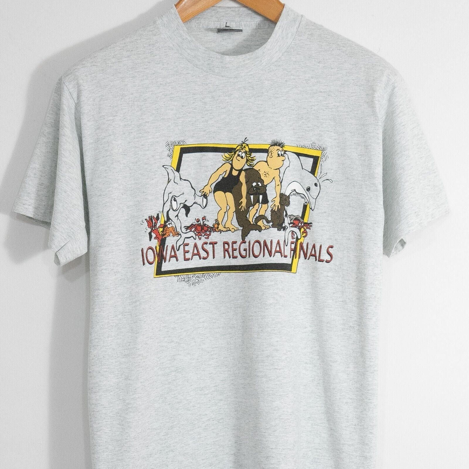 Vintage Vintage 90s Iowa Swimming Regionals T Shirt M Single Stitch Size US M / EU 48-50 / 2 - 2 Thumbnail