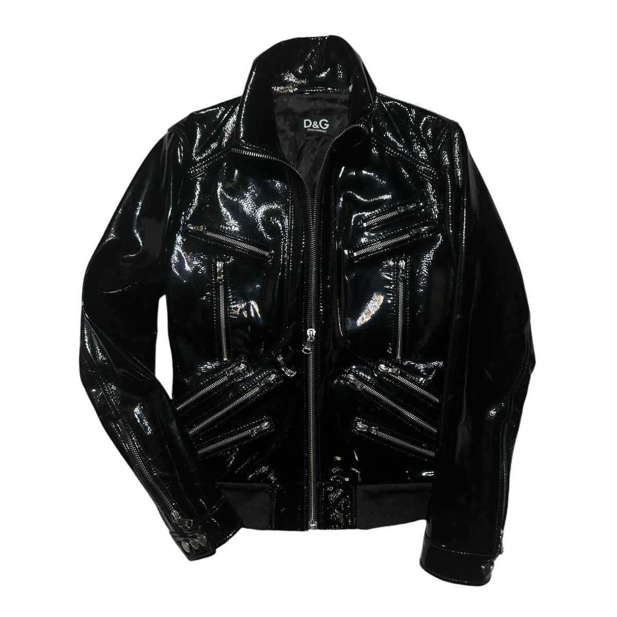 Dolce & Gabbana Patent glossy zippered jacket Size US M / EU 48-50 / 2 - 2 Thumbnail