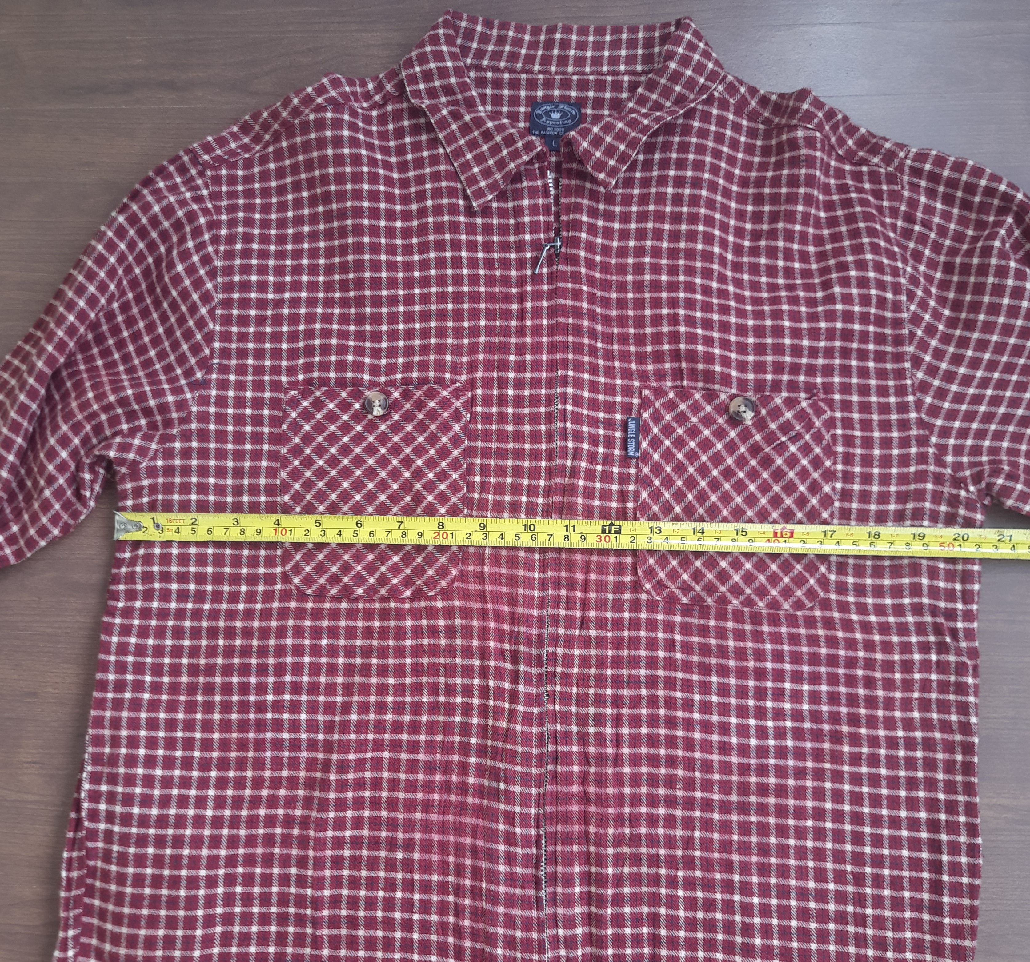 Japanese Brand Vintage Jungle Strom Plaid Flannel Zipper Size US L / EU 52-54 / 3 - 8 Thumbnail