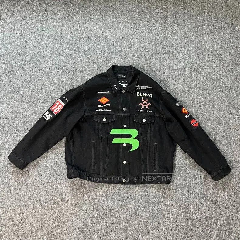 Balenciaga Balenciaga FW21 Embroidered Denim Jacket. Size US L / EU 52-54 / 3 - 1 Thumbnail
