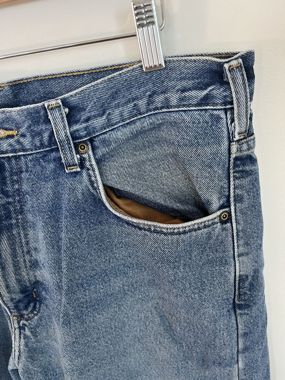 Carhartt Vintage Flannel Lined Distressed Faded Jeans Size US 34 / EU 50 - 3 Thumbnail