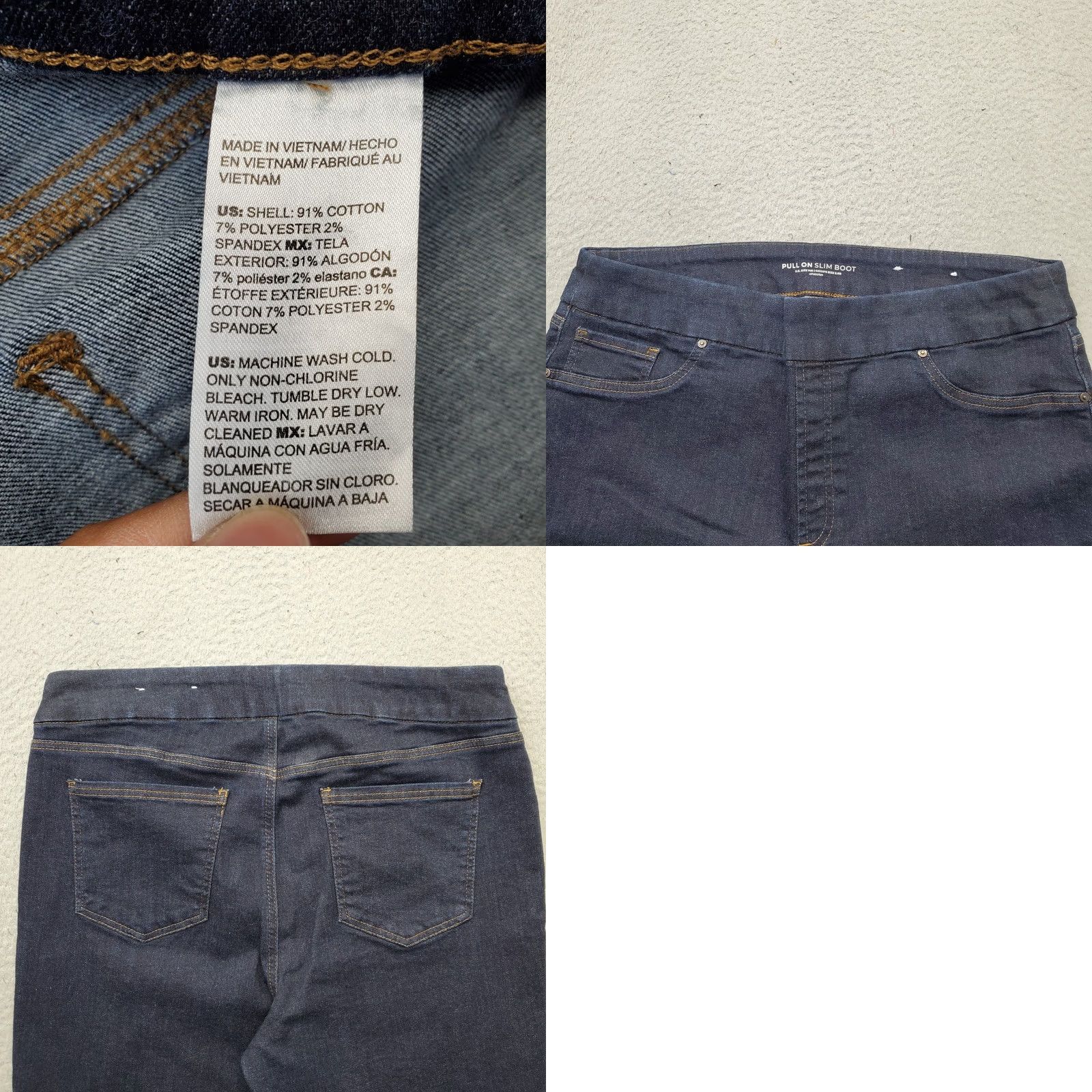 Vintage Chico's Slim Bootcut Jeans Womens 14R Blue Denim High Waisted Streetwear Pull On Jeans Size 36" / US 14 / IT 50 - 8 Thumbnail