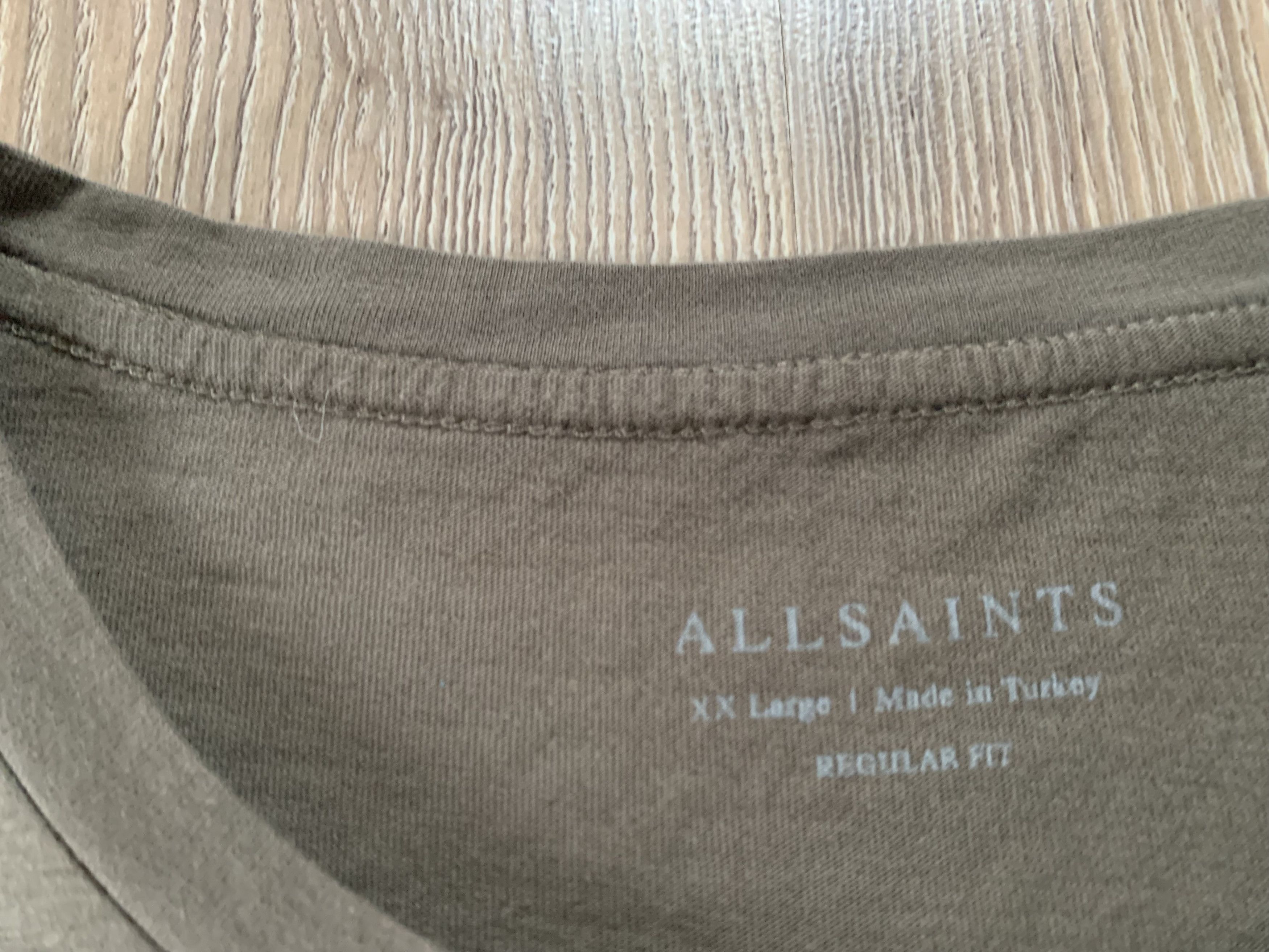 Allsaints Allsaints Basic Cotton Khaki T Shirt Size US XXL / EU 58 / 5 - 6 Thumbnail
