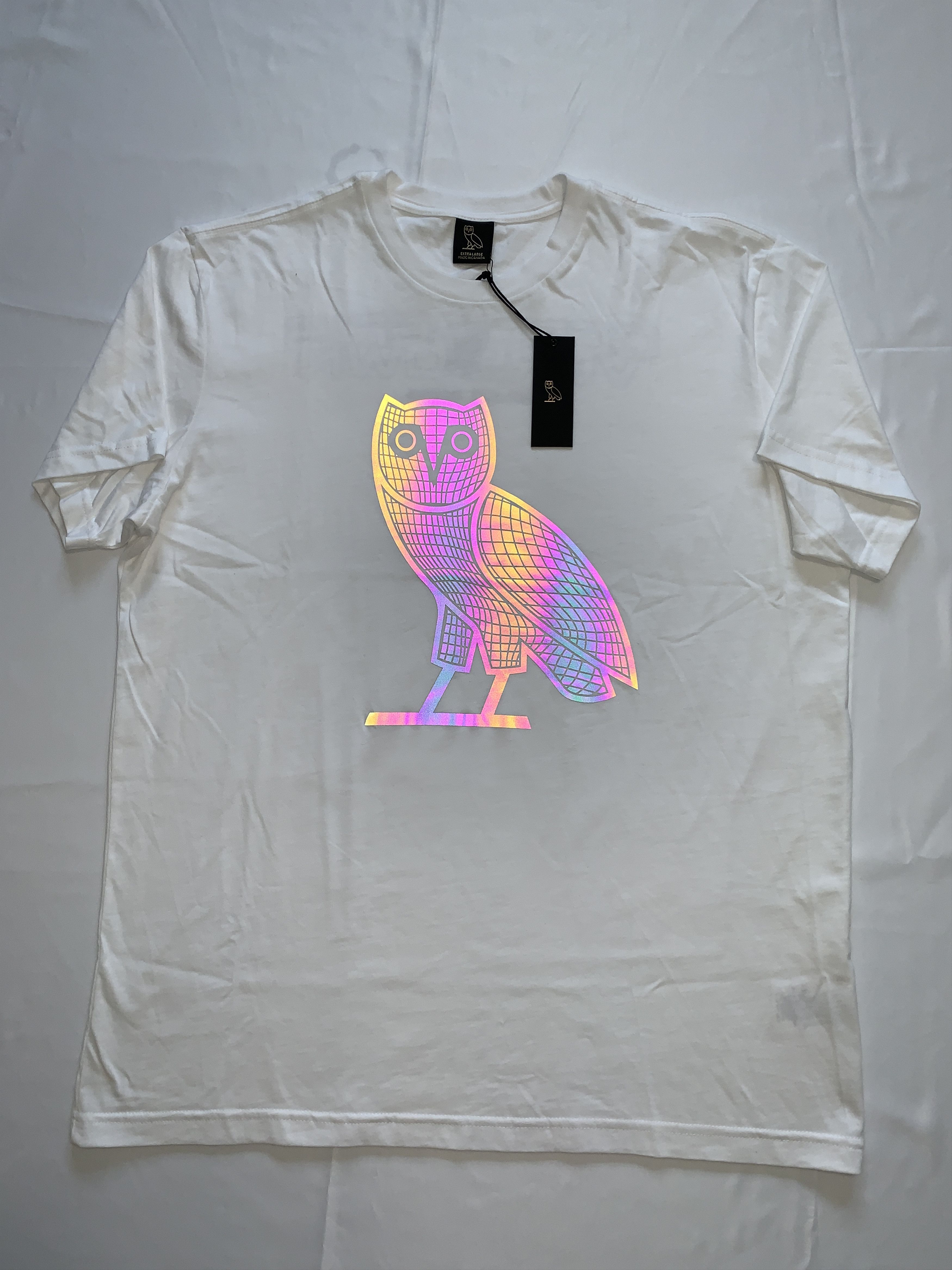 Drake *RARE* OVO Iridescent Grid OG Owl T-shirt Size US XL / EU 56 / 4 - 3 Thumbnail