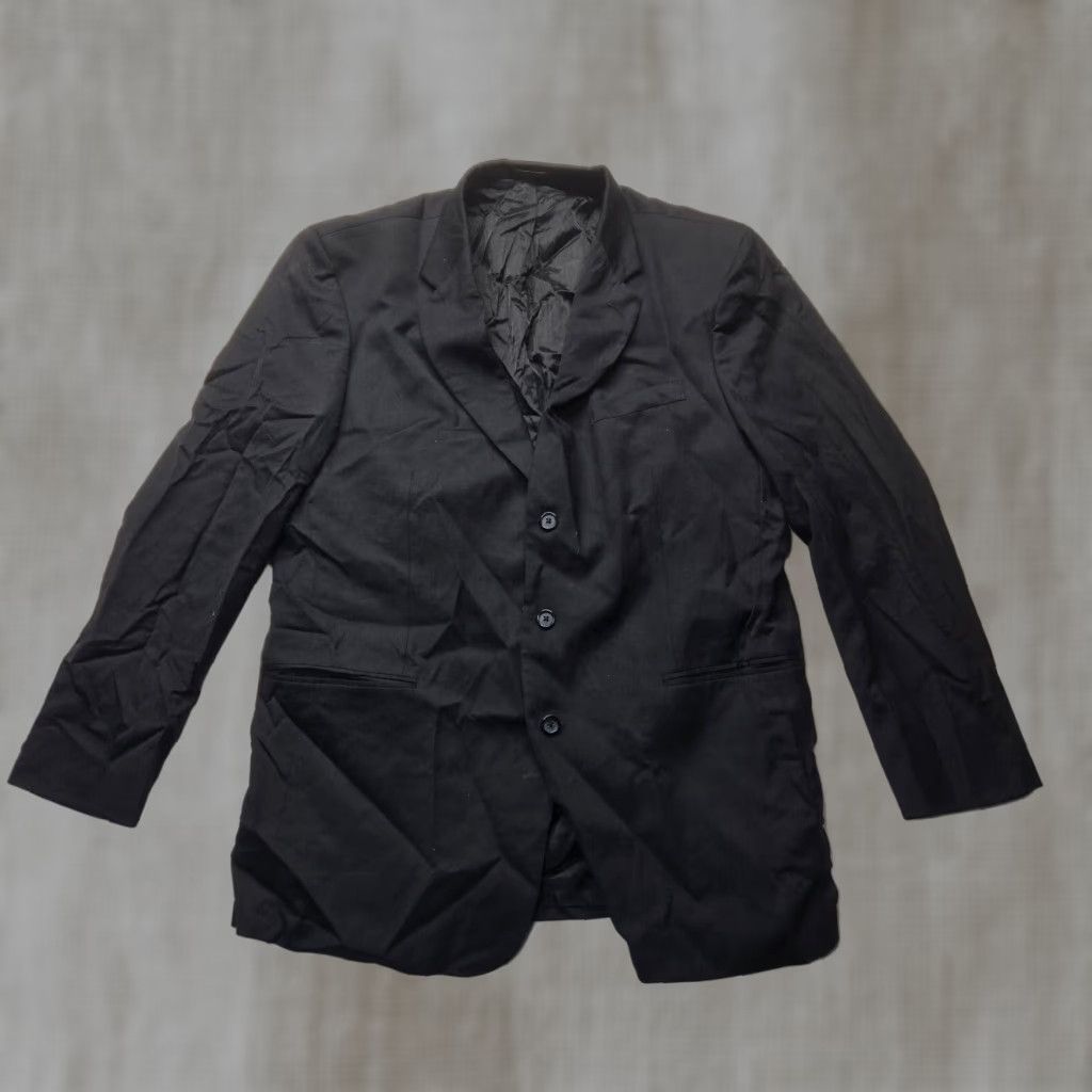 Stafford Stafford Men's Black Wool Single-Breasted Suit Jacket Adult Regular 46L Long Size 46R - 1 Thumbnail