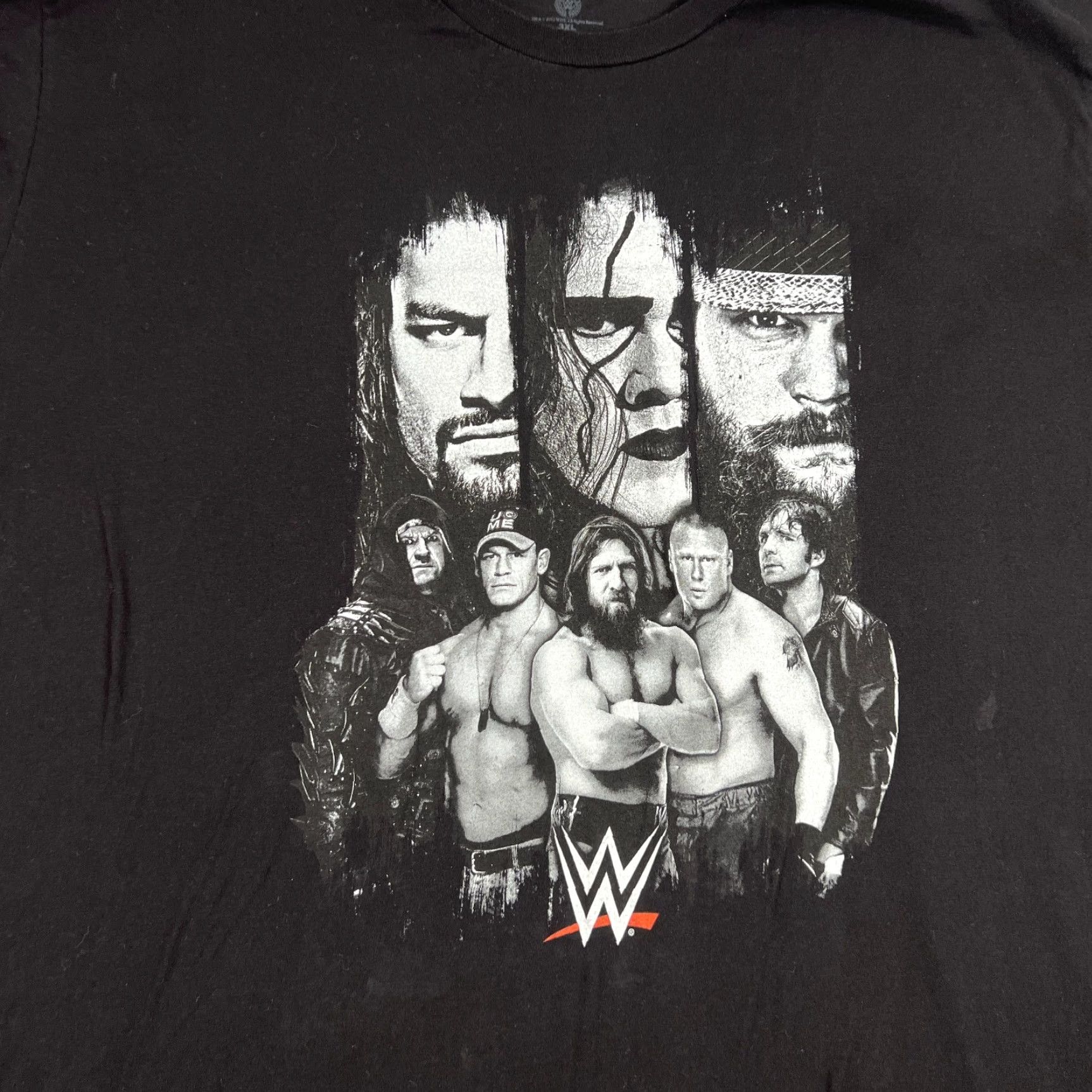 Vintage VINTAGE WWE Men's T-Shirt 3XL Crew Neck Graphic Cotton Short Sleeve Black Wrestlers Reigns Sting Wyatt Taker Cena Size US XXL / EU 58 / 5 - 3 Thumbnail