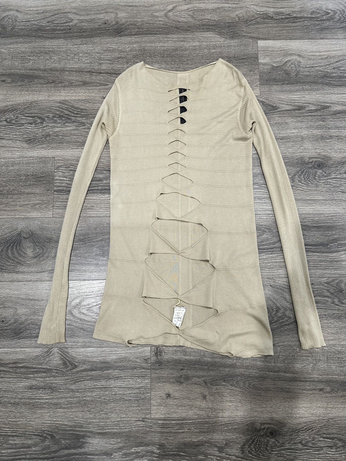 image of Rick Owens Long Sleeve Knit Ss10 Release in Champagne, Men's (Size Medium)