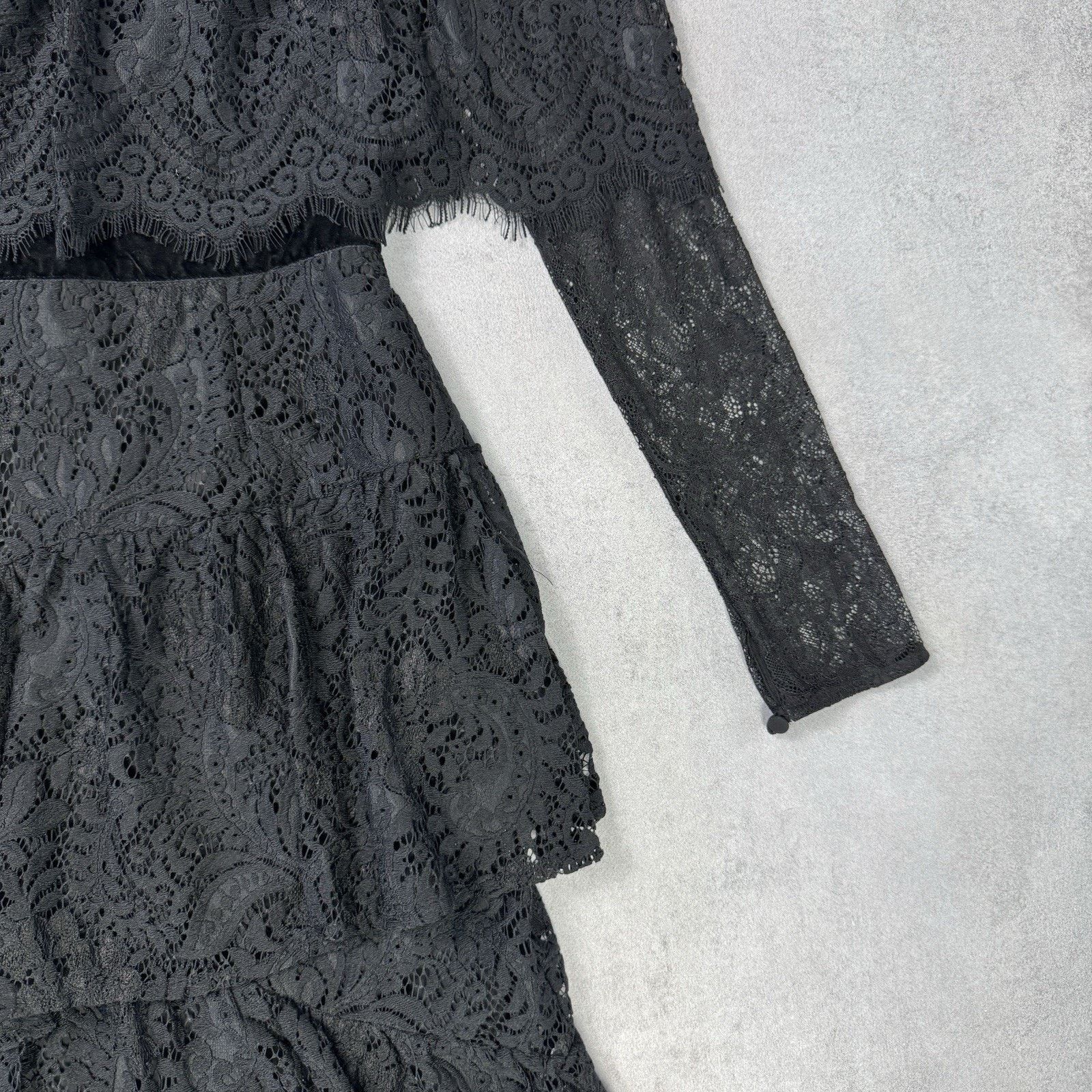 Vintage Perseverance London Paisley Ruffled Dress Black Size 12 midi Size M / US 6-8 / IT 42-44 - 13 Thumbnail