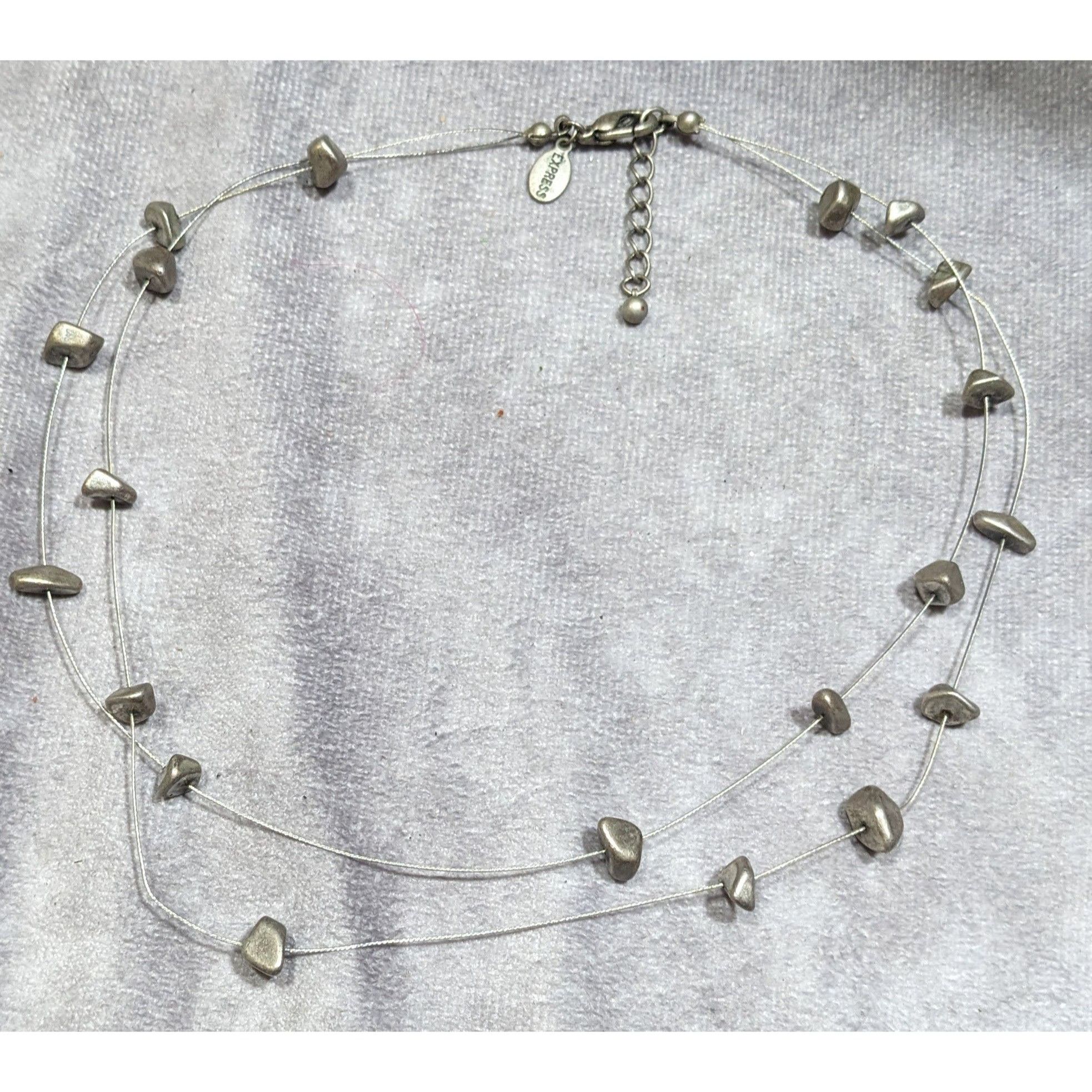 Express Express Y2K Floating Metal Chip Layered Necklace Size ONE SIZE - 6 Thumbnail