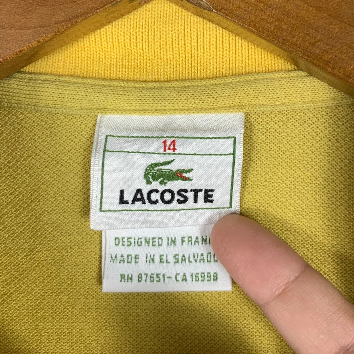 Lacoste Vintage LACOSTE FRANCE Embossed Logo Polo Golf Yellow Size XS / US 0-2 / IT 36-38 - 5 Thumbnail