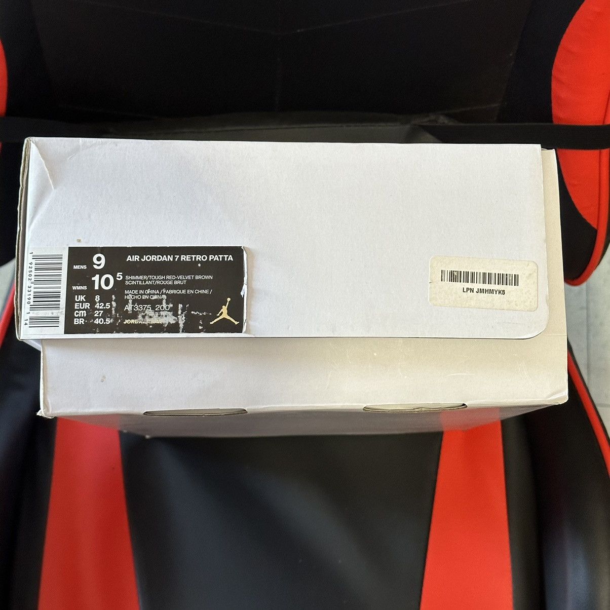 Jordan Brand × Nike Jordan 7 Retro Patta mens size 9 ( shimmer red velvet brown) Size US 9 / EU 42 - 7 Thumbnail