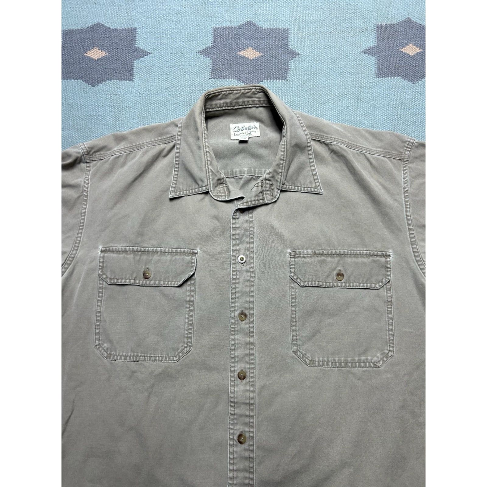 Vintage VINTAGE Cabela's Button-Up Shirt Long Sleeve Canvas Gray Outdoor XL Tall Mens Size US XL / EU 56 / 4 - 3 Thumbnail