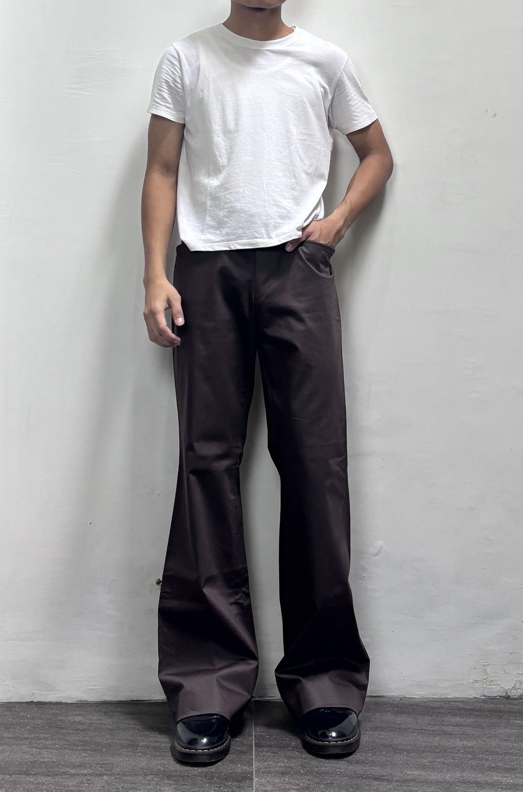 Tornado Mart Shiny Flared Trousers Size US 31 - 1 Thumbnail