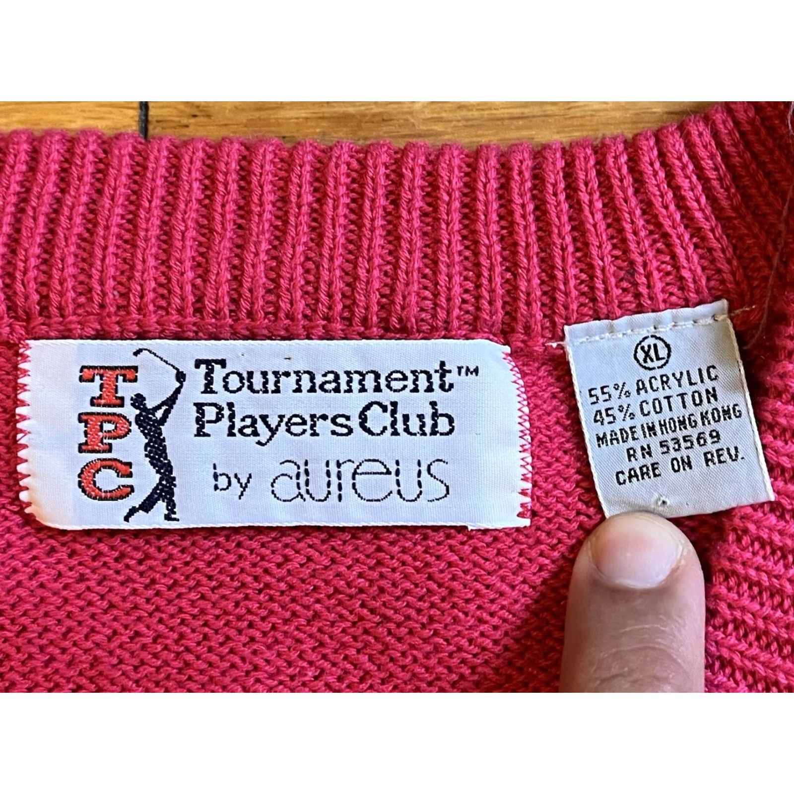 Pinko VINTAGE Aureus TPC Sawgrass Sweater Vest Shirt Men XL Pink 90s Golf Retro Embroidered Logo Size US XL / EU 56 / 4 - 4 Thumbnail