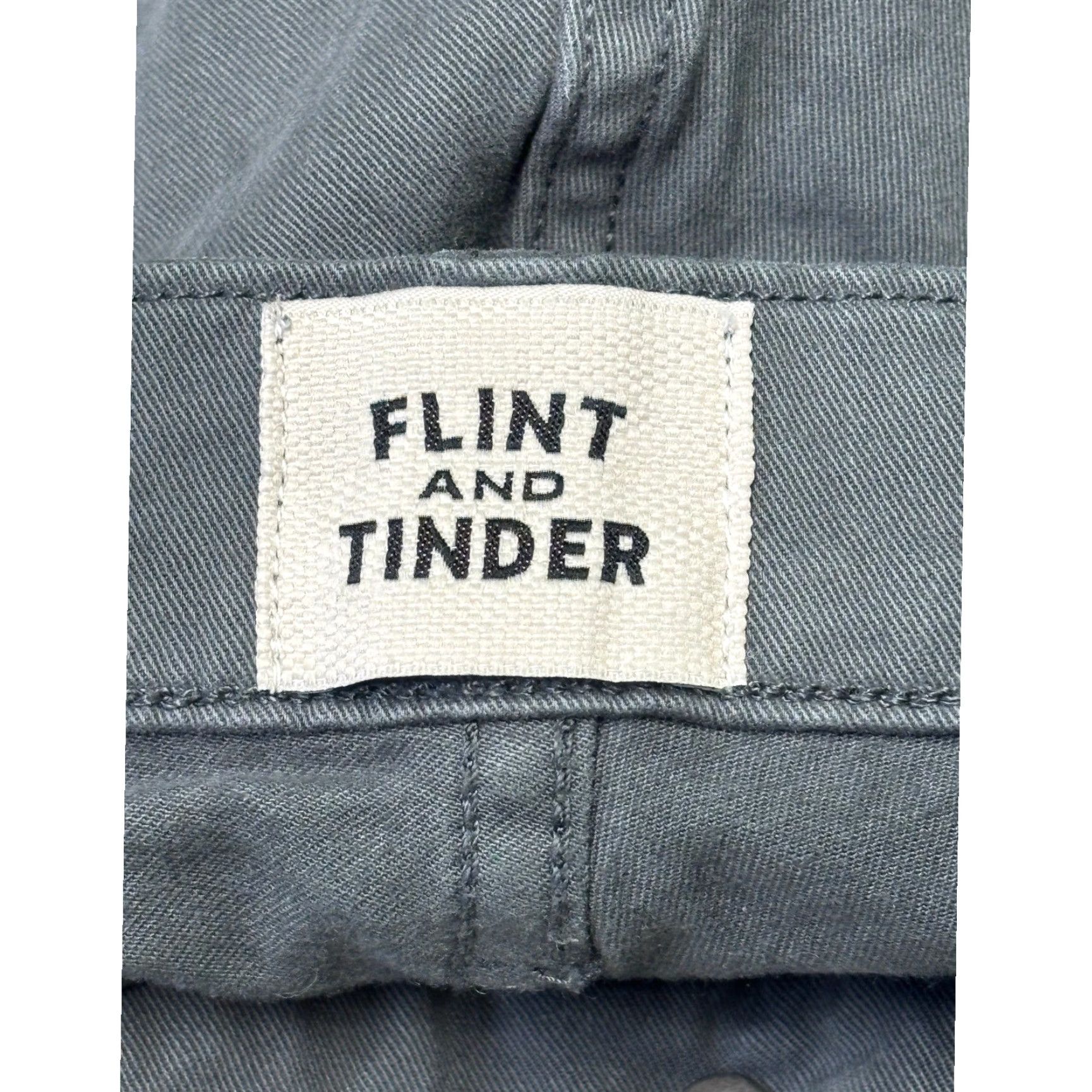 Flint And Tinder Flint and Tinder Slim Chino Pants 34x34 Slate Grey Cotton Blend Canvas 5-Pocket Casual Workwear Mens Size US 34 / EU 50 - 5 Thumbnail