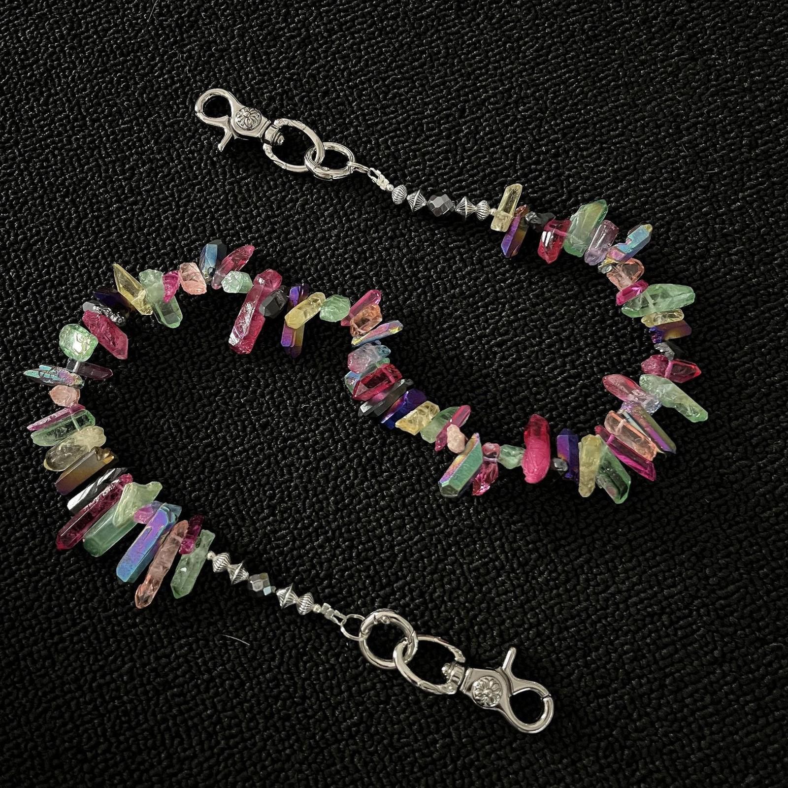 Jewelry Multicolor Crystal Beaded Wallet Chain, Pants Chain Size ONE SIZE - 5 Thumbnail