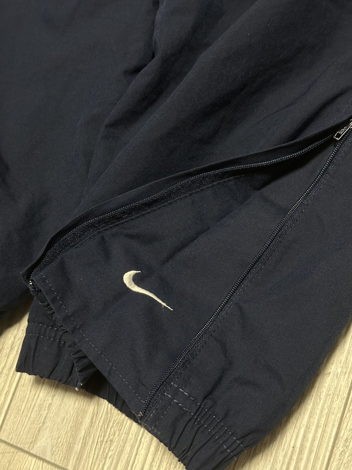 Nike × Vintage Vintage 90’s Nike Nylon Drill Swosh Track Pants Size US 32 / EU 48 - 2 Thumbnail