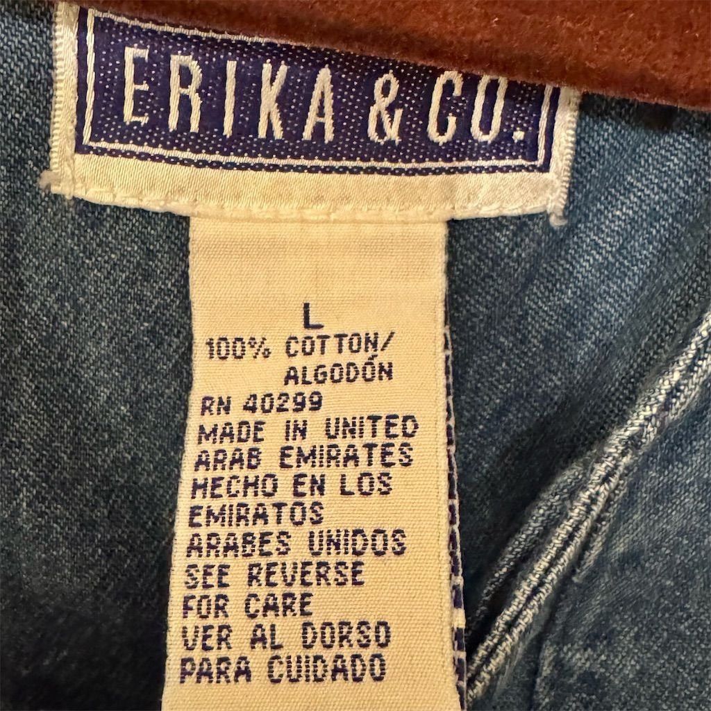 Other Erika & Co Women's L Blue Denim Floral Embroidered Knee Len Size L / US 10 / IT 46 - 5 Thumbnail