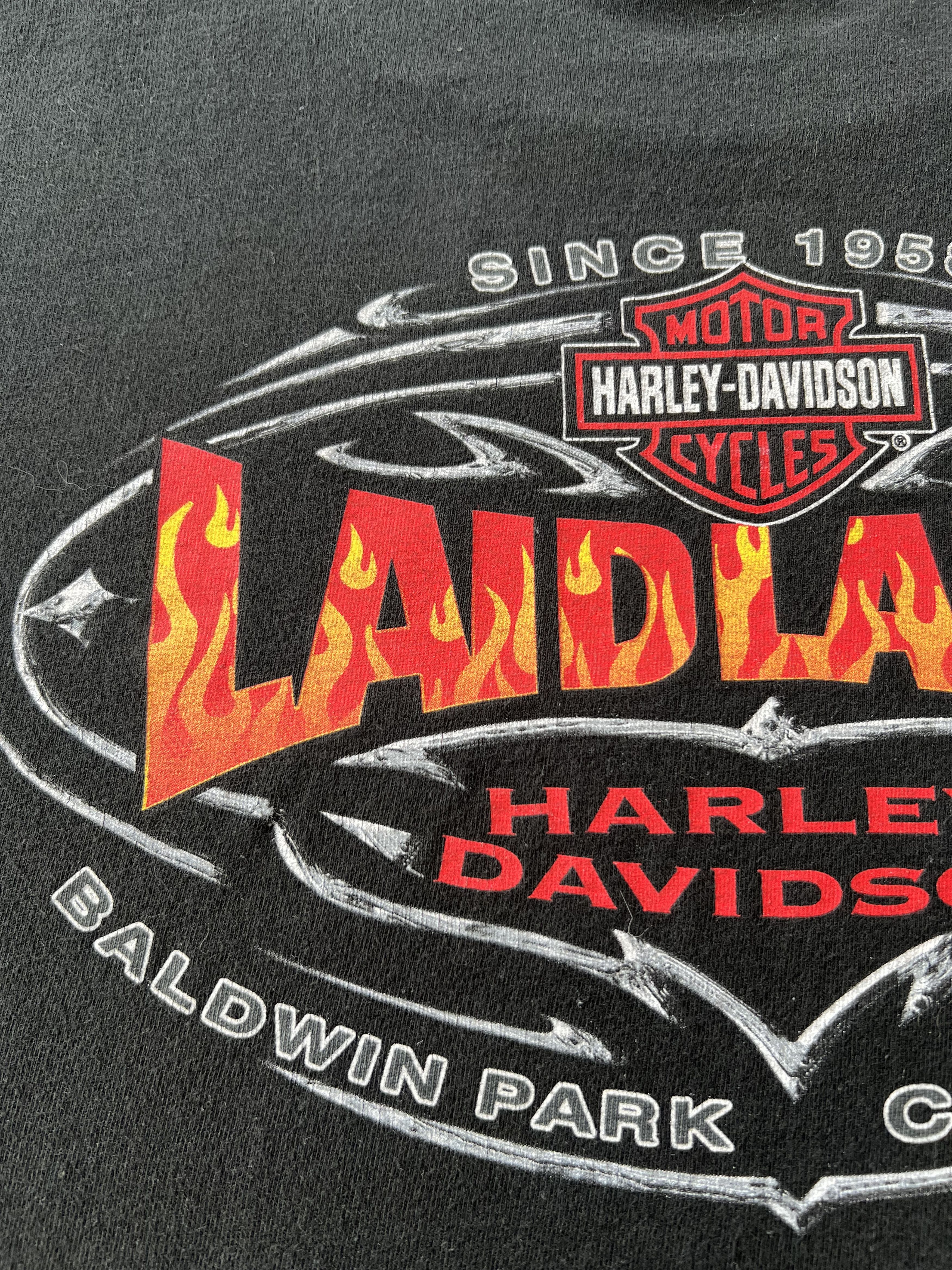 Harley Davidson Vintage 2000s Harley Davidson Eagle Skull Fire Flame T-shirt Size US L / EU 52-54 / 3 - 14 Thumbnail