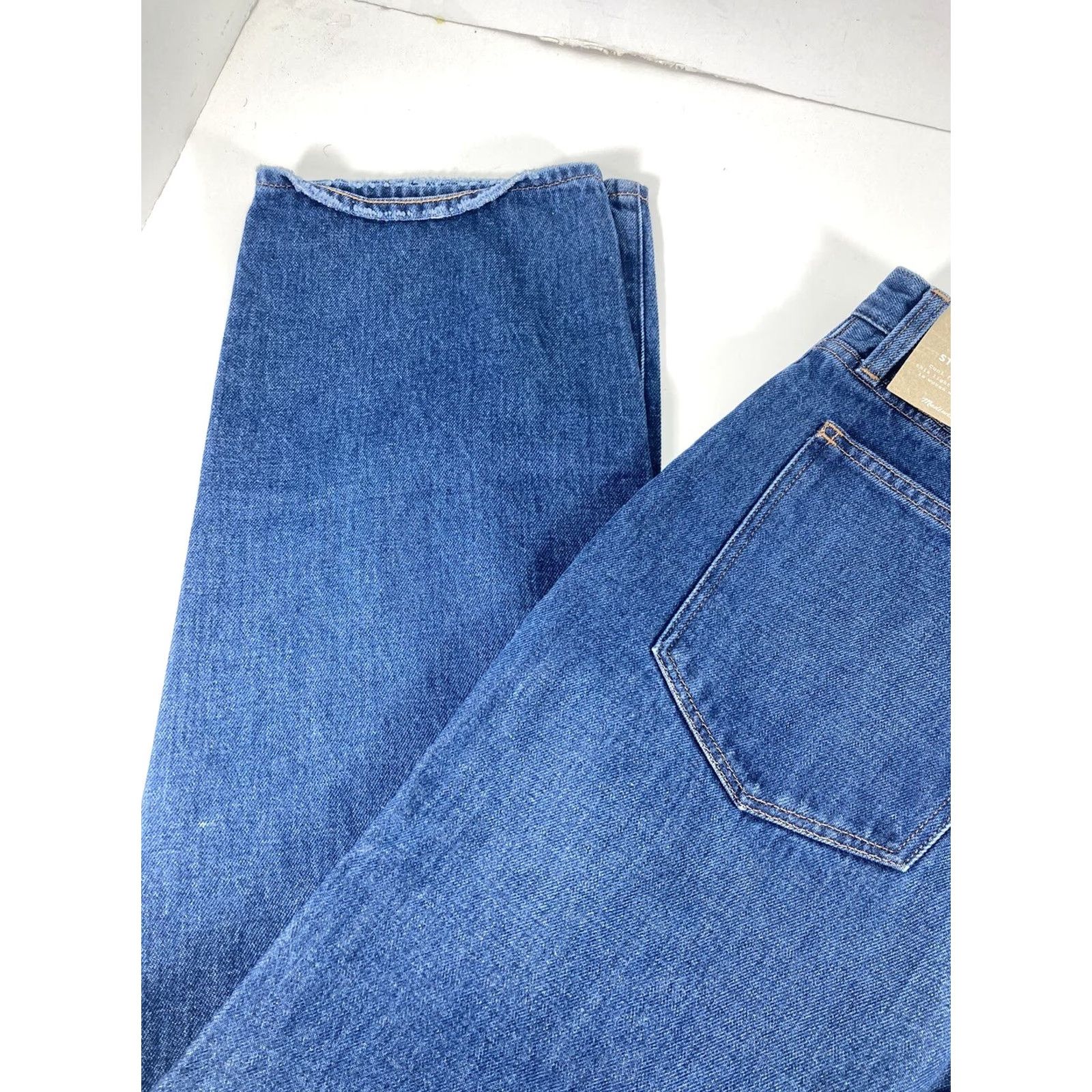 Madewell VINTAGE Madewell Baggy Jeans Women 29x33 Blue Denim Straight Leg Medium Wash NWT Size 29" - 3 Thumbnail