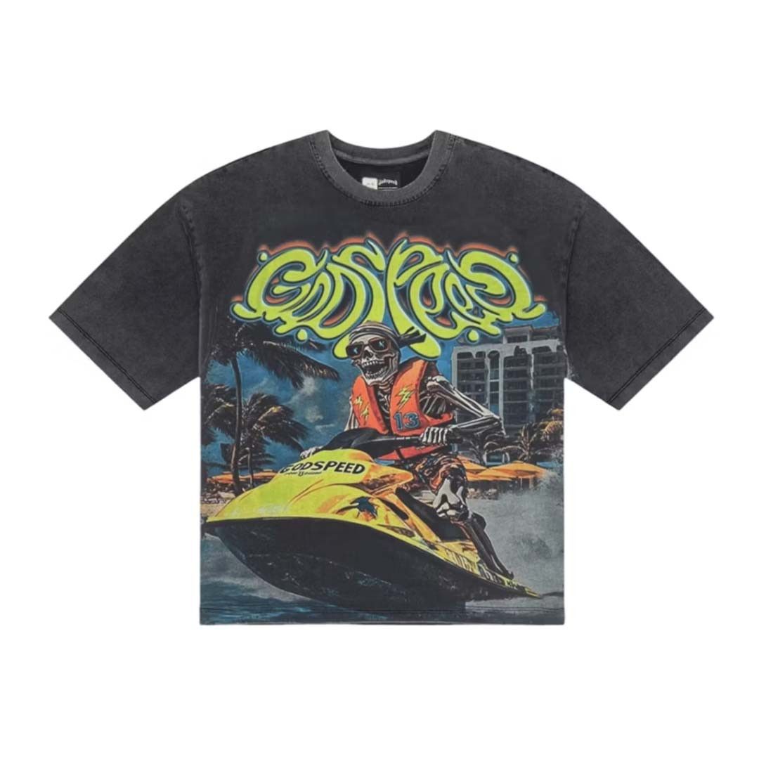 Godspeed Wave Runner Grey Wash Tee Size US S / EU 44-46 / 1 - 1 Thumbnail