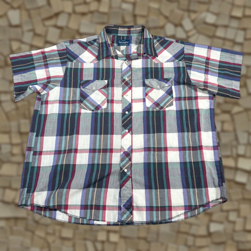 Wrangler VINTAGE Wrangler Western Shirt Adult 2XL Black Plaid 90s Shirt Mens 2XL Pearl Snap Collared Pocketed Button-Up Size US XXL / EU 58 / 5 - 1 Thumbnail