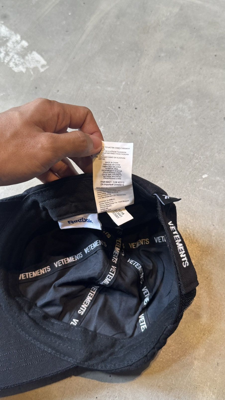 Vetemens x Reebok Flames Cap