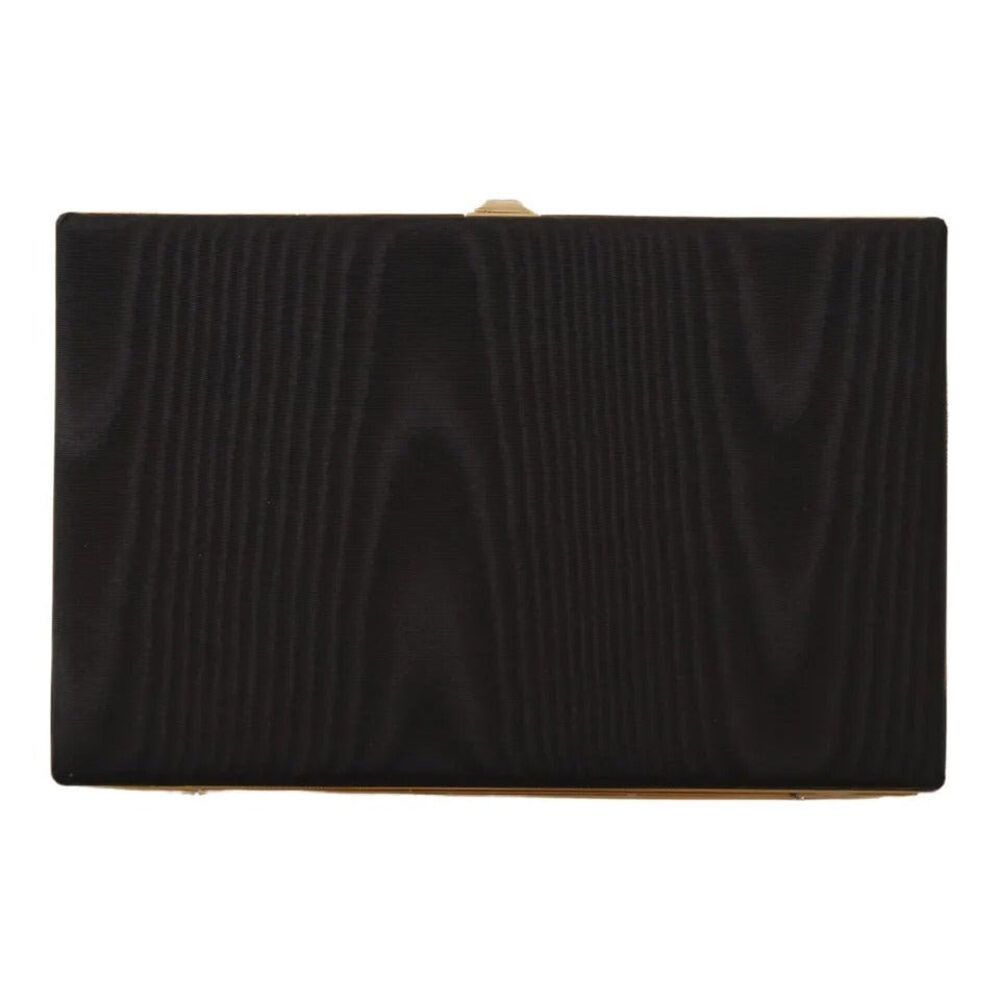 Dolce & Gabbana Dolce & Gabbana Black Silk Gold Frame Clutch Evening Party P Size ONE SIZE - 5 Thumbnail