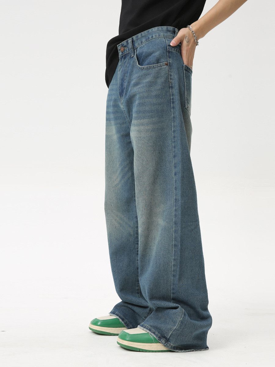 Retro loose straight leg wide leg jeans