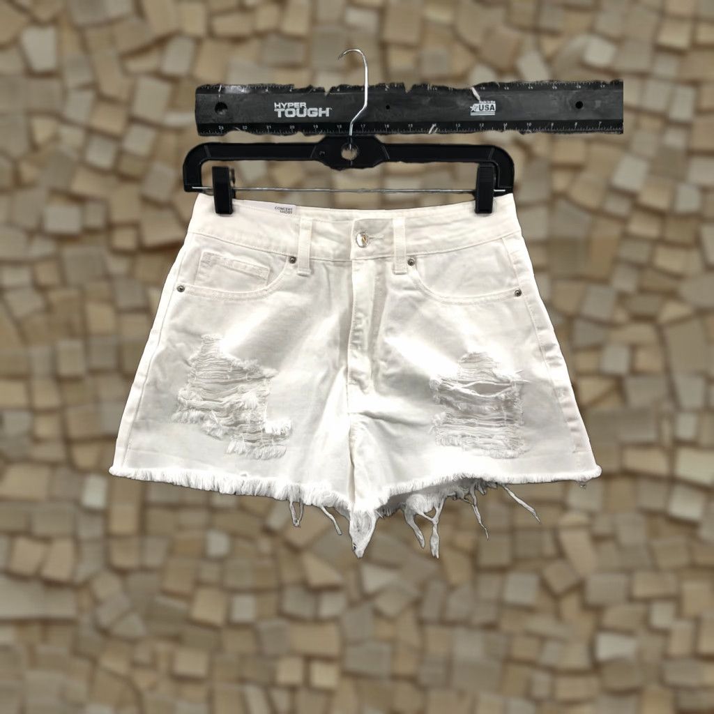 Forever 21 FOREVER 21 White Denim Jean Short Women 27 Mid Rise Light Wash 5-Pocket Casual Flat Front Size 27" / US 4 / IT 40 - 1 Thumbnail