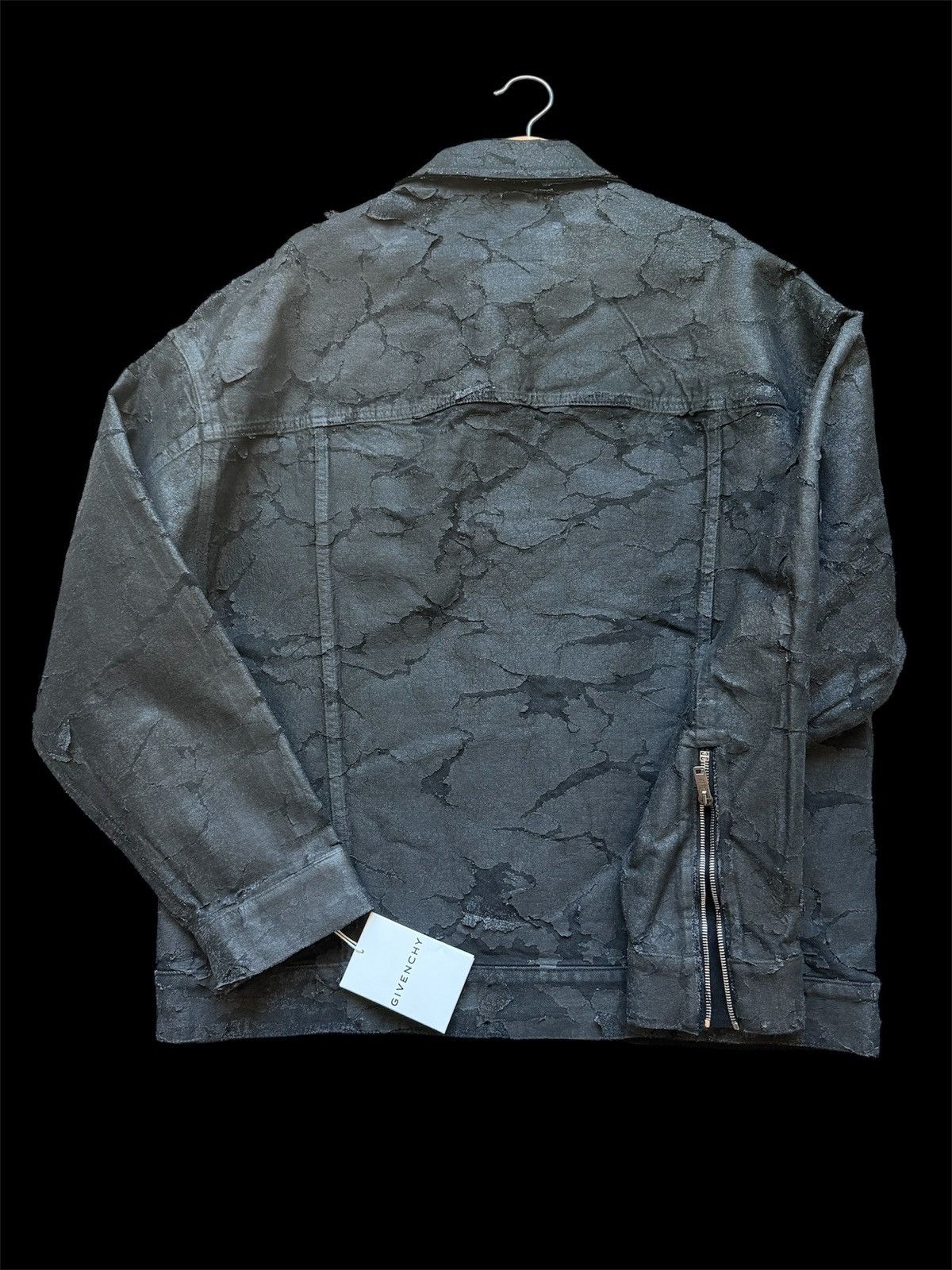 Givenchy Givenchy Cracked Wax Zip Denim Jacket 4g Rivet Black Sz L Size US L / EU 52-54 / 3 - 4 Thumbnail