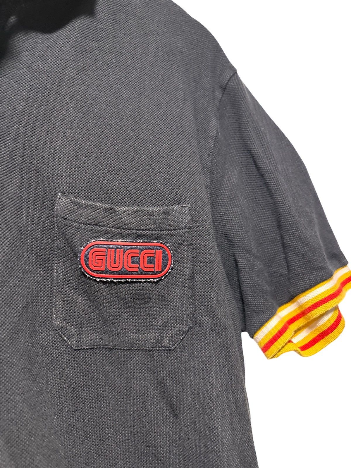 Gucci Gucci Mens 2XL Badge Polo Shirt Kanoko Short Sleeve Size US XXL / EU 58 / 5 - 2 Thumbnail
