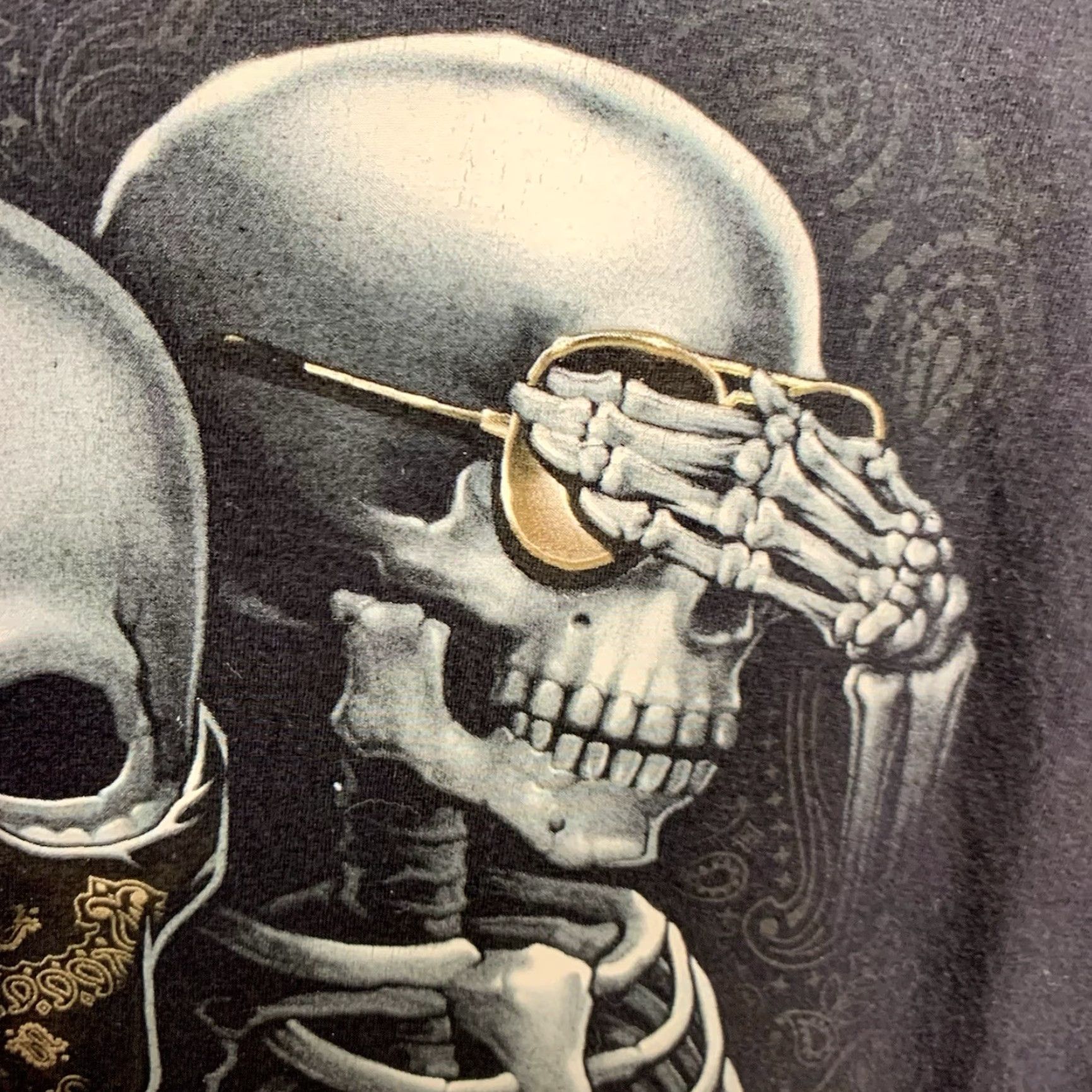 Fruit Of The Loom VINTAGE Fruit of the Loom Men's XL Skull T-Shirt Cyber Tribal Graphic 2000s Casual Summer Spring Size US XL / EU 56 / 4 - 7 Thumbnail