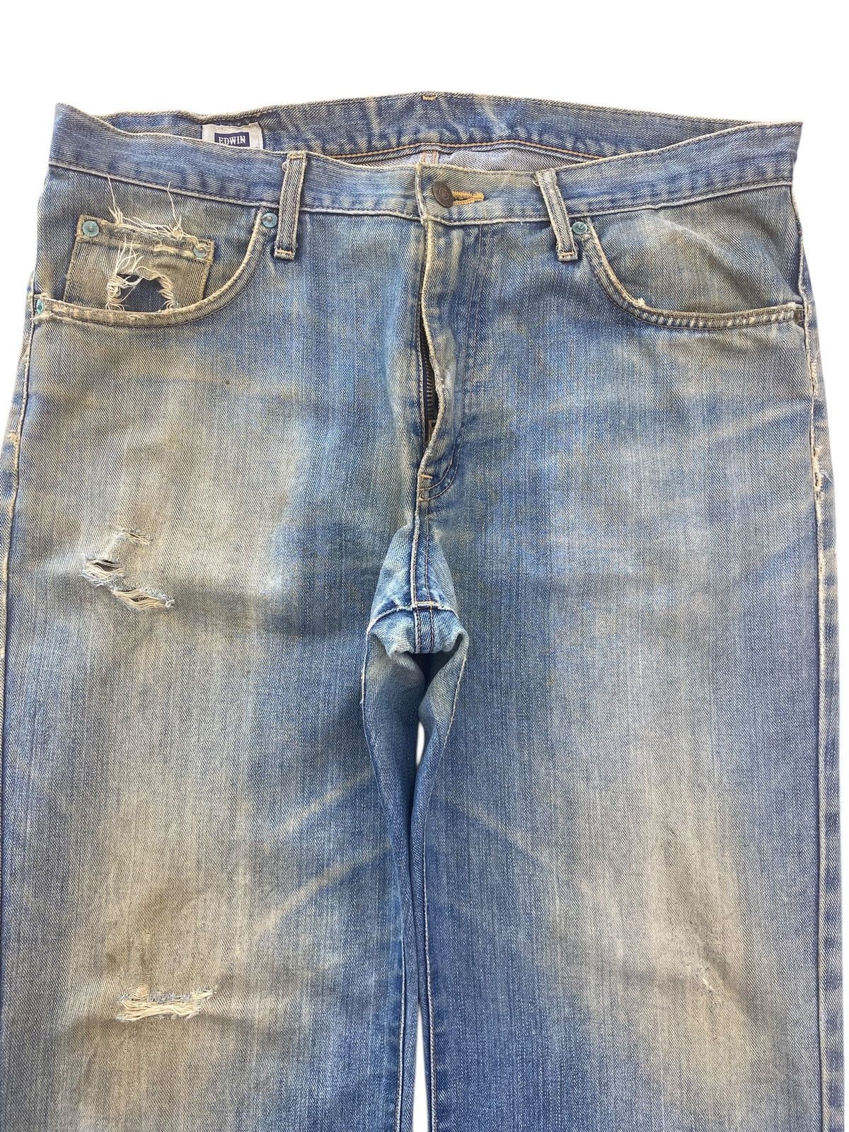 Edwin Edwin Mud Wash Ripped Style Straight Leg Jeans Size US 36 / EU 52 - 2 Thumbnail