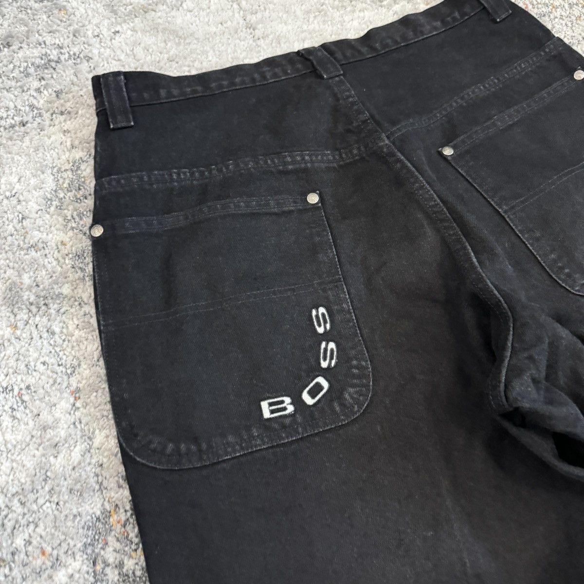 JNCO × Vintage Crazy Vintage boss baggy wide leg double knee unique jeans Size US 34 / EU 50 - 3 Thumbnail