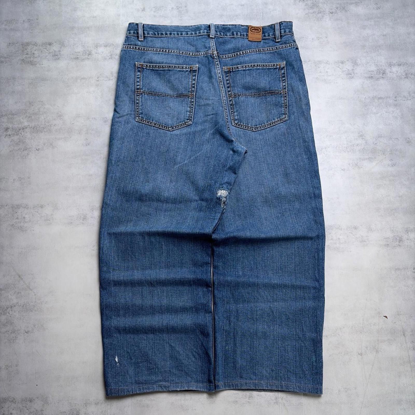 Ecko Unltd. Y2K Blue Ecko Unltd Grunge Baggy Distressed Denim Jeans Size US 36 / EU 52 - 1 Thumbnail