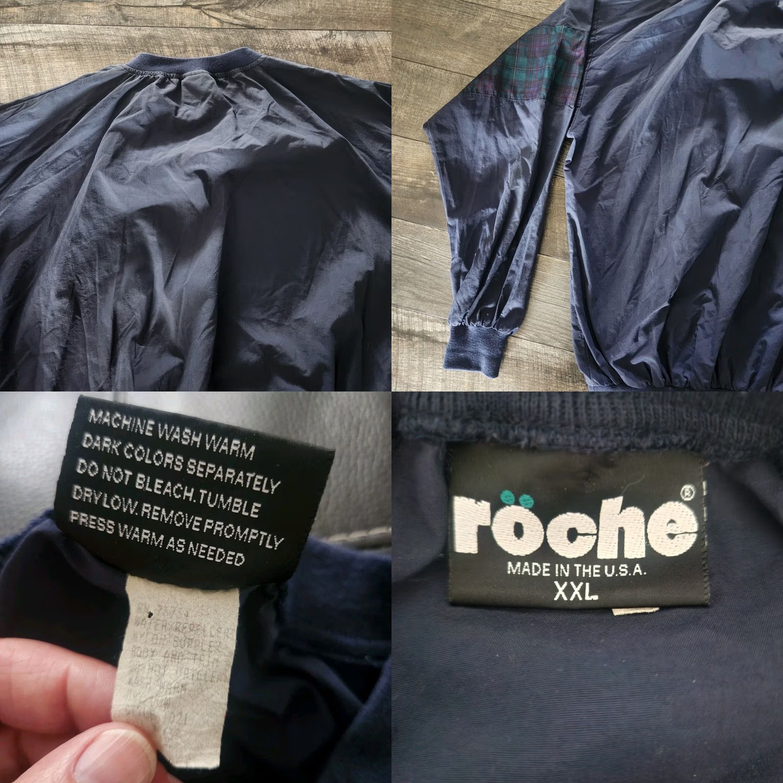 Vintage VINTAGE Roche Pullover Jacket Mens XL Navy Green Plaid Windbreaker Golf Size US XL / EU 56 / 4 - 9 Thumbnail