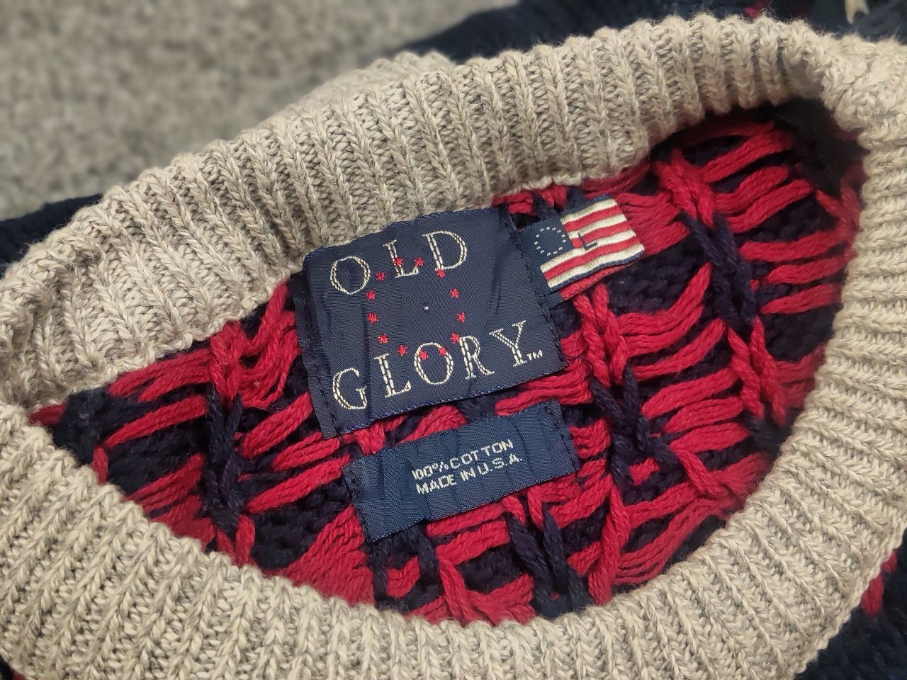 Vintage Vintage 90's Old Glory USA Knit Pattern sweater Ralph lauren Size US L / EU 52-54 / 3 - 12 Thumbnail
