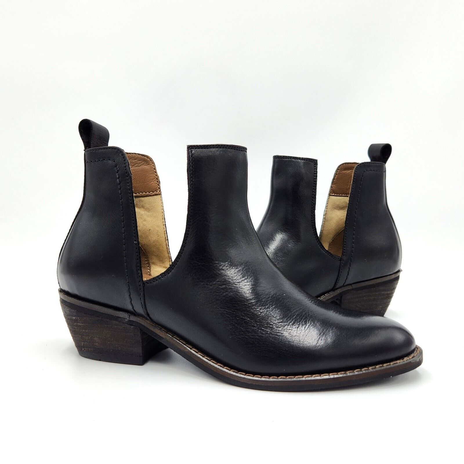 The Unbranded Brand Journee Signature Women Black Leather Ankle Booties Size 6.5 Size US 6.5 / IT 36.5 - 3 Thumbnail