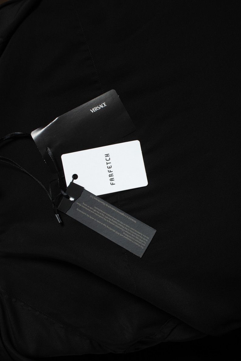 Versace Versace, Black satin shirt with rhinestones Size US M / EU 48-50 / 2 - 8 Thumbnail