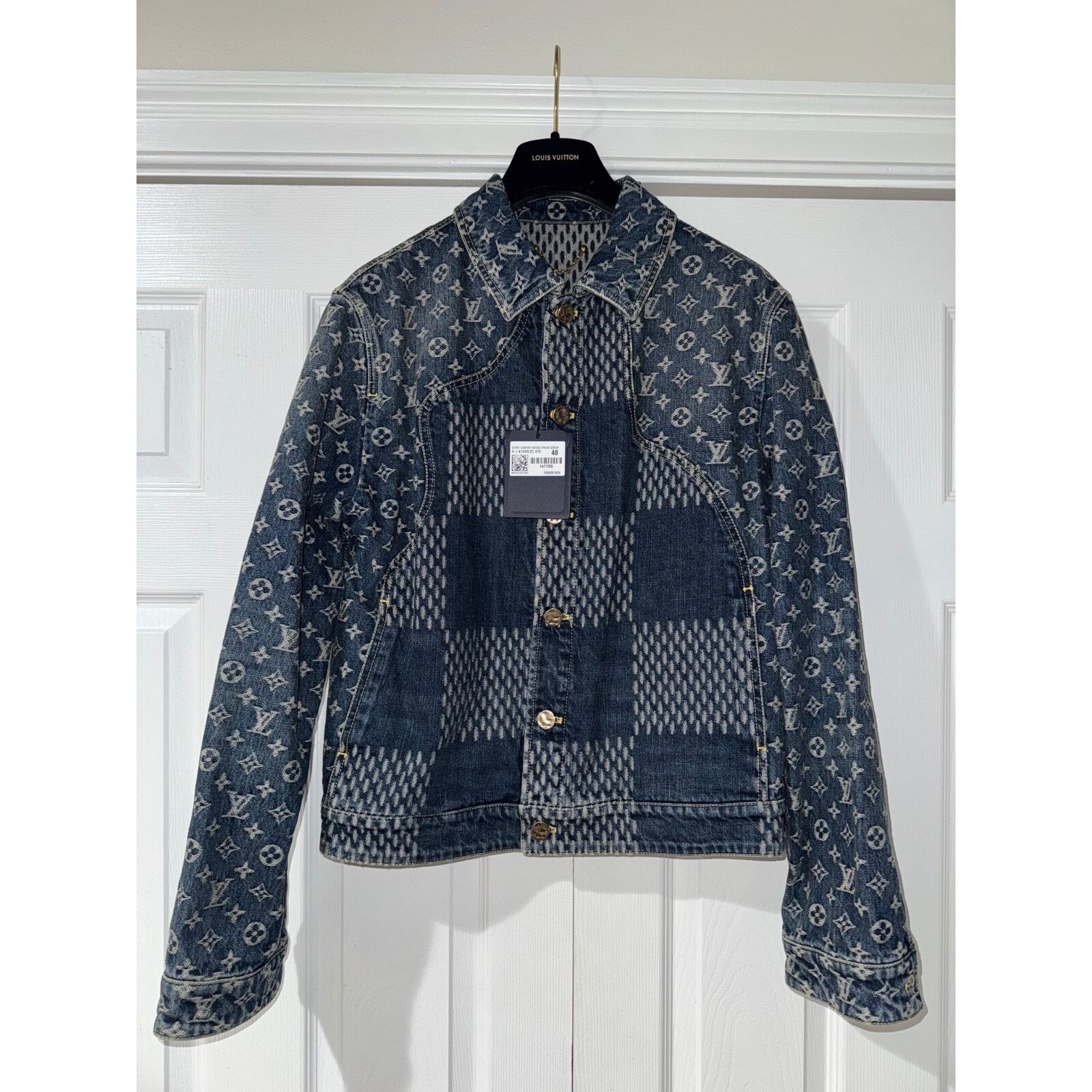 Louis Vuitton Louis Vuitton x Nigo Giant Damier Waves Trucker Jacket 48 Size US M / EU 48-50 / 2 - 2 Thumbnail