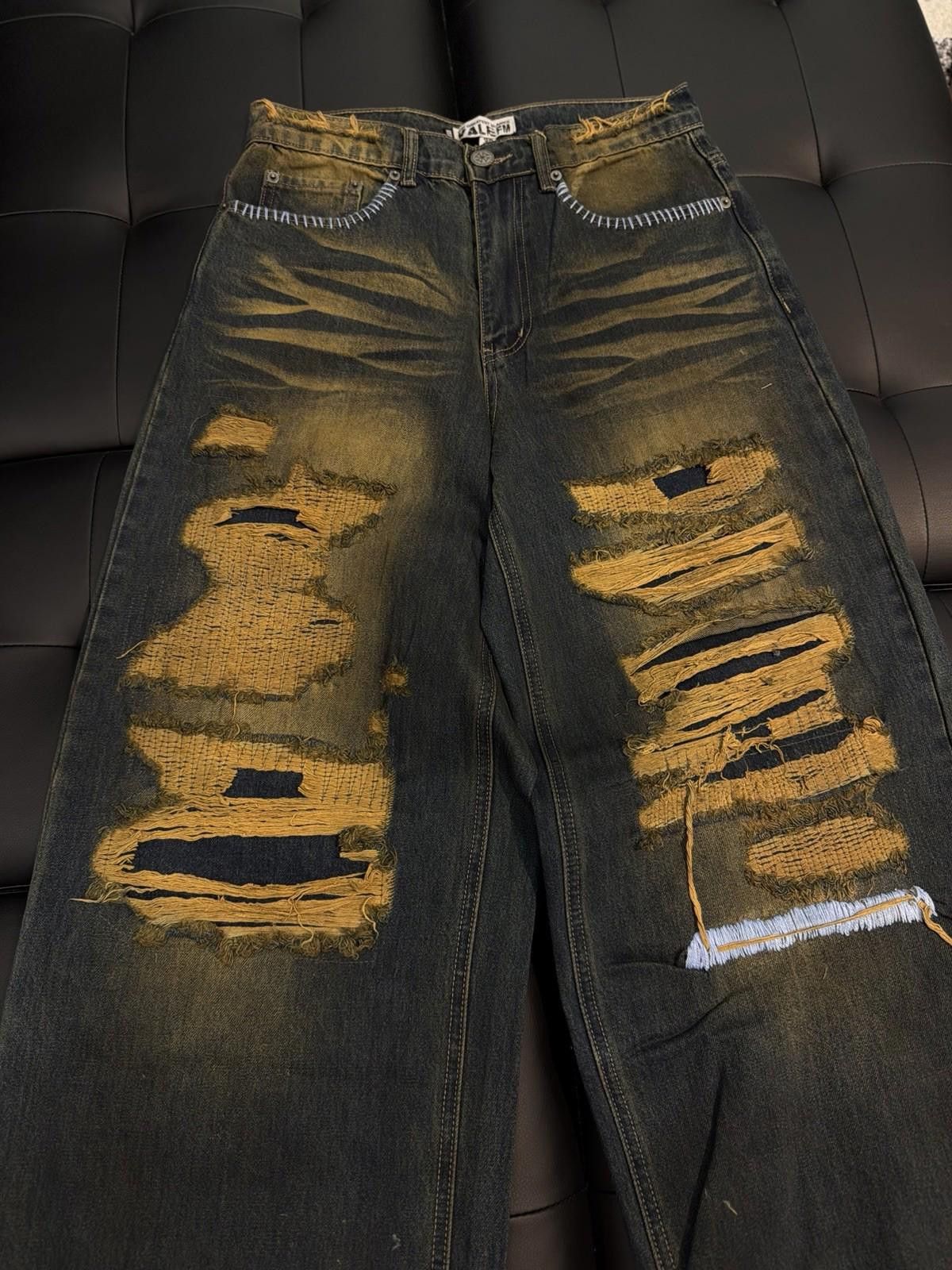 Vale Valley Baggy Denim BlueJeans Size 30 (NEW) Authentic Pants Size US 30 / EU 46 - 3 Thumbnail