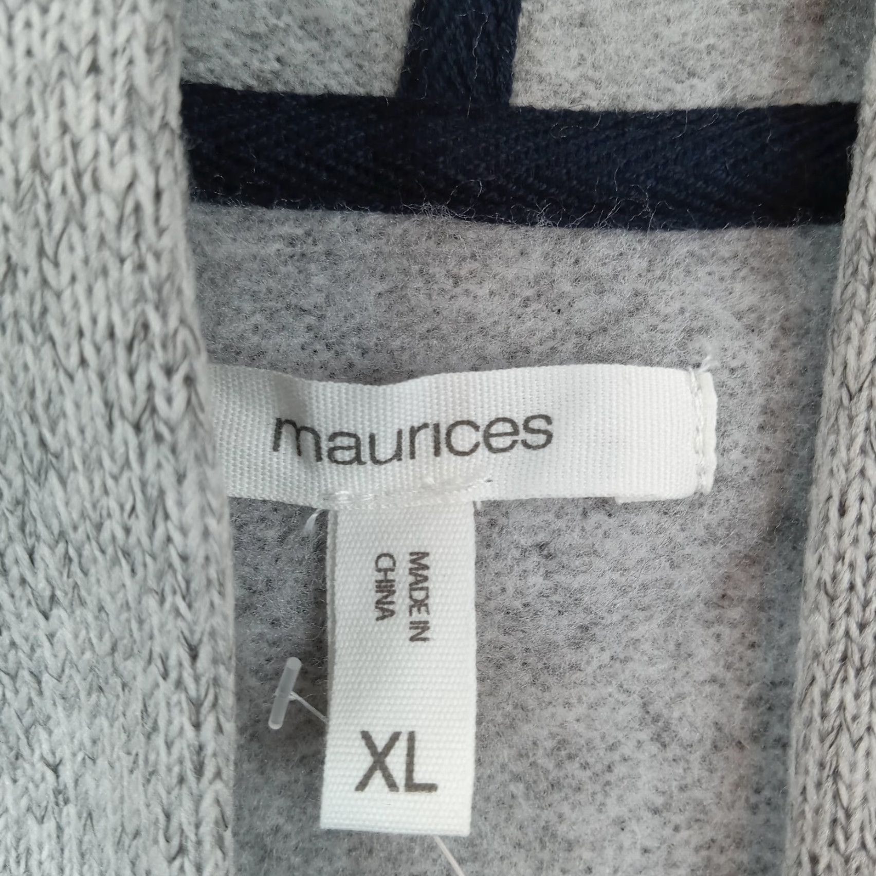 Vintage Maurices Women's XL Gray Striped Open Front Hooded Cardigan Sweater Size XL / US 12-14 / IT 48-50 - 5 Thumbnail