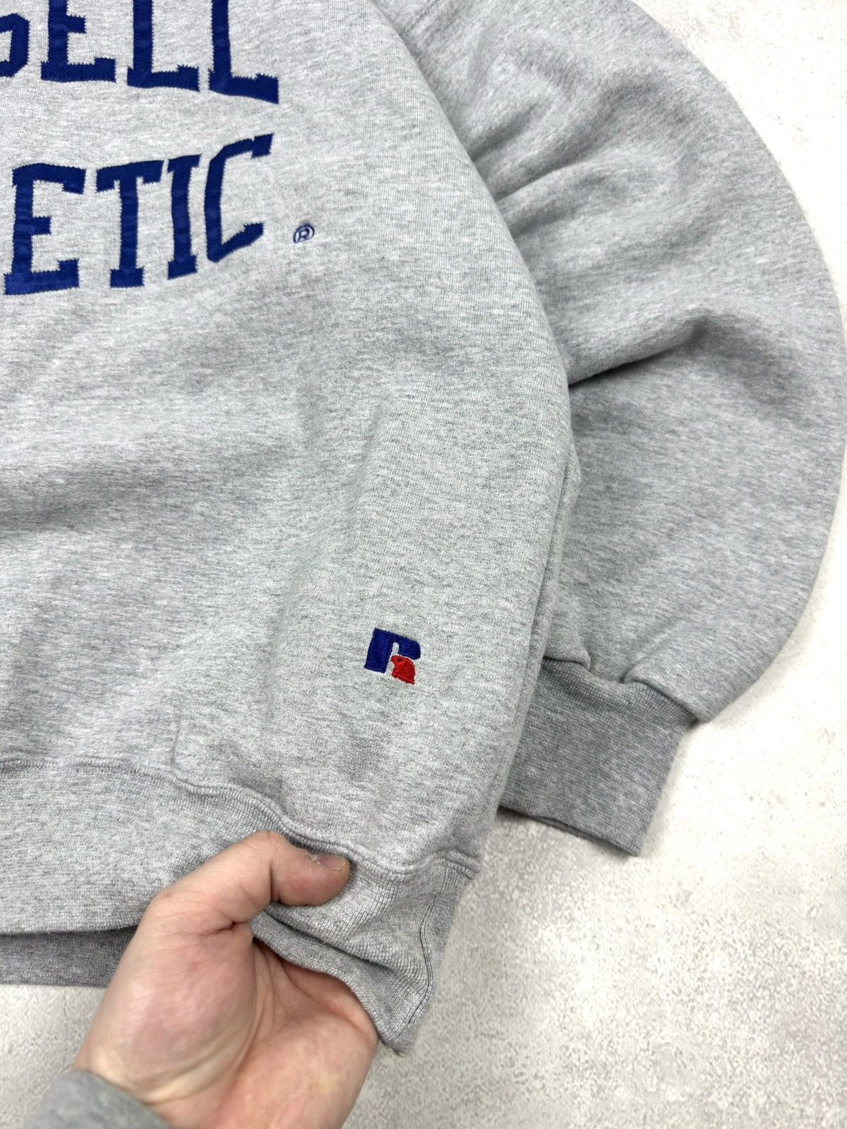 Russell Athletic Vintage 90s Russel Athletic USA Gray Sweatshirt Big Logo Size US L / EU 52-54 / 3 - 4 Thumbnail