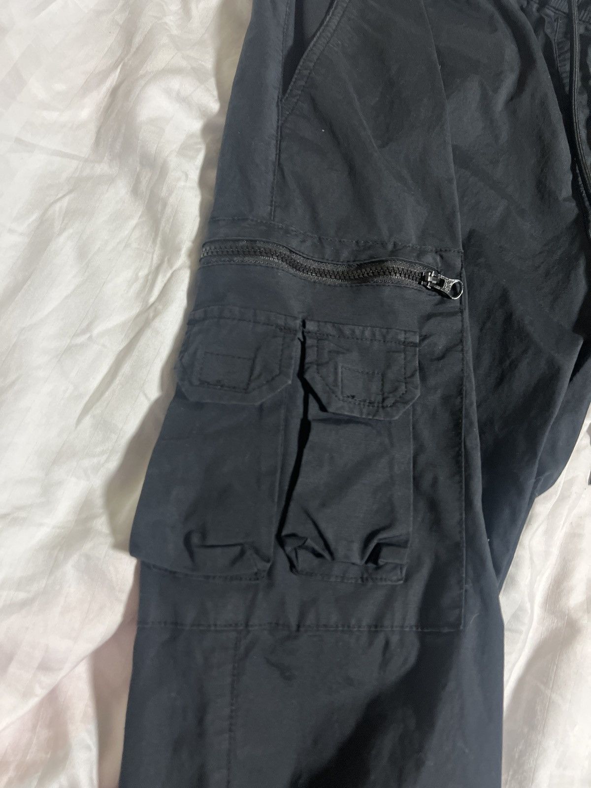 Vintage Slim Cargo Black Pants Size US 29 - 4 Thumbnail